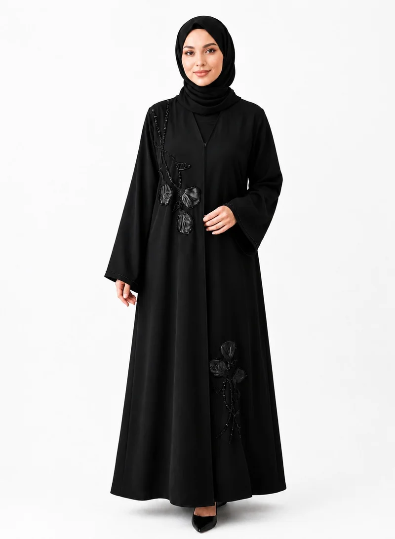 Ophelia  Midnight Bloom Eid Collection | Elegant Abaya by with Matching Hijab - Get 1 pc Mystery Abaya-Eid Offer for Women | Best Price UAE