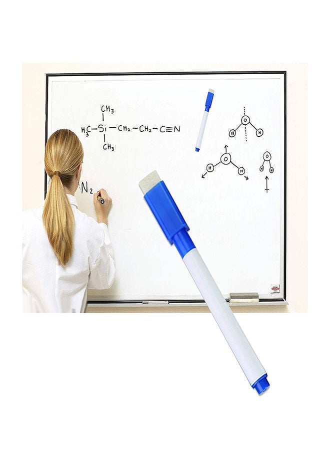 NIBEMINENT 10-Piece Magnetic Whiteboard Erasable Markers For Kids White/Blue - Image 2