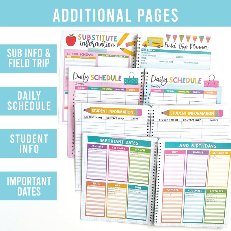 Hadley Designs Teacher Planner 2026-2027 â€“ Undated Teacher Planners, Homeschool Lesson Planner Book For Teachers Must Haves, Lesson Plan Book For Teachers Classroom Supplies & Appreciation Gifts - Image 4