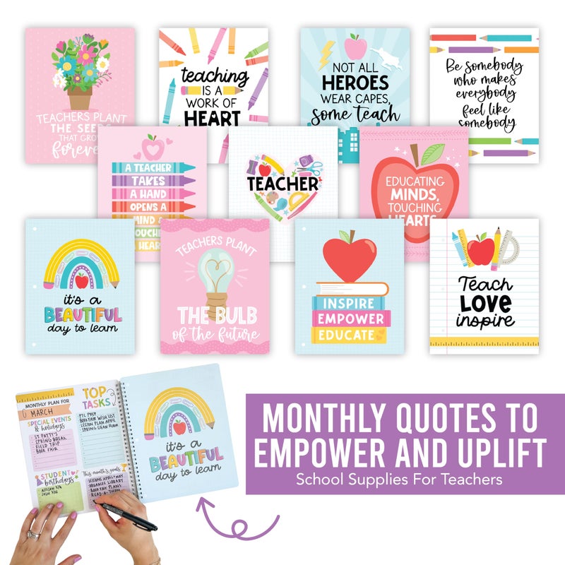 Hadley Designs Teacher Planner 2026-2027 â€“ Undated Teacher Planners, Homeschool Lesson Planner Book For Teachers Must Haves, Lesson Plan Book For Teachers Classroom Supplies & Appreciation Gifts - Image 5