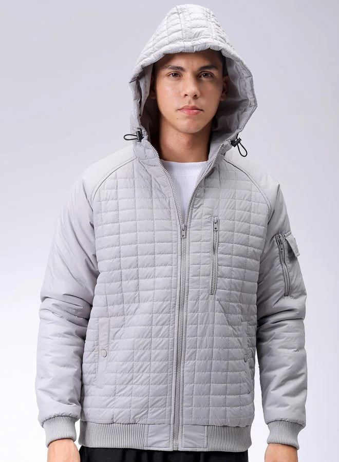 The Indian Garage Co Men Slim Fit Solid Puffer Jackets