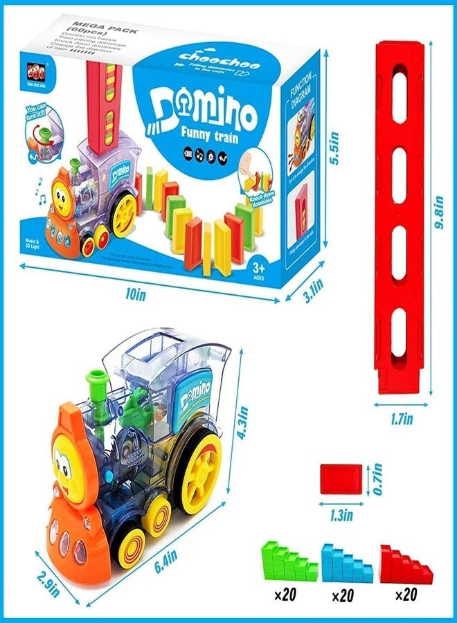 Braintastic Domino Train Set of Premium Pack of 40 Dominoes with Light Sound Building Blocks Stacking Tile, Stylish & Comfortable, Decorative Game Toys for Kids - Image 5