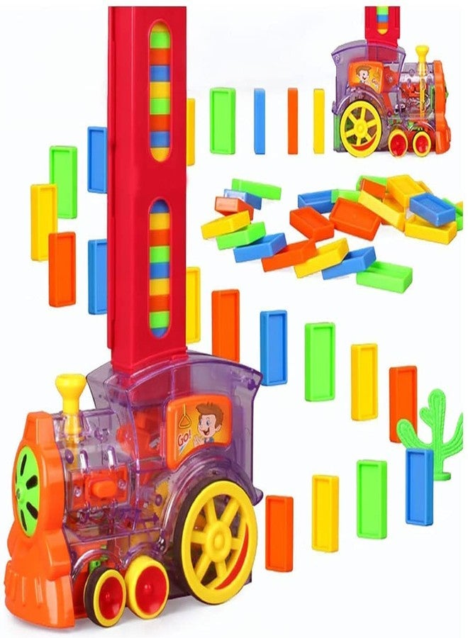 Braintastic Domino Train Set of Premium Pack of 40 Dominoes with Light Sound Building Blocks Stacking Tile, Stylish & Comfortable, Decorative Game Toys for Kids - Image 1