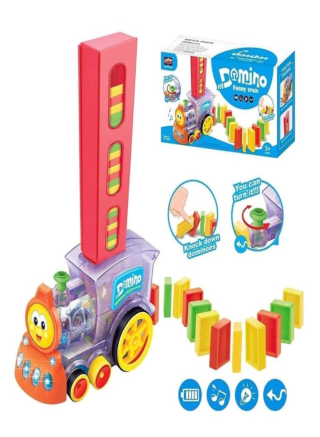Braintastic Domino Train Set of Premium Pack of 40 Dominoes with Light Sound Building Blocks Stacking Tile, Stylish & Comfortable, Decorative Game Toys for Kids - Image 3