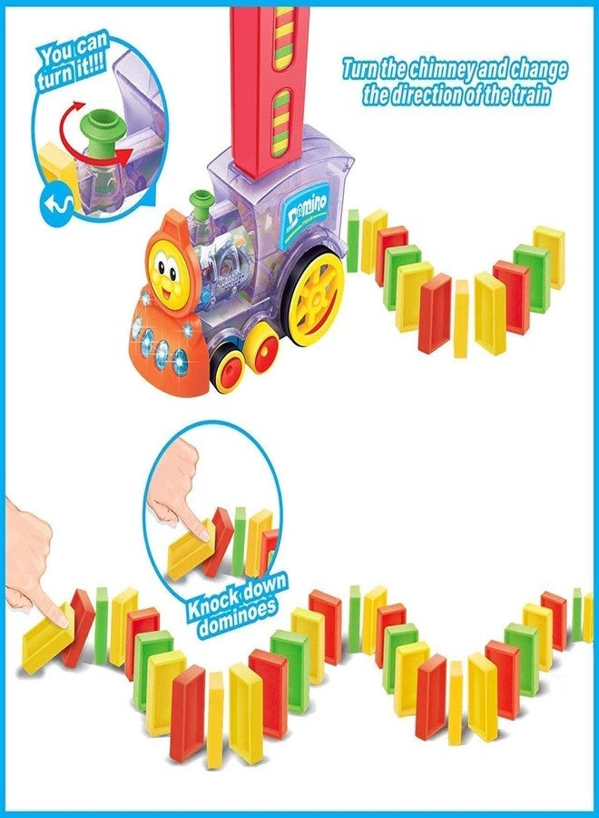 Braintastic Domino Train Set of Premium Pack of 40 Dominoes with Light Sound Building Blocks Stacking Tile, Stylish & Comfortable, Decorative Game Toys for Kids - Image 2