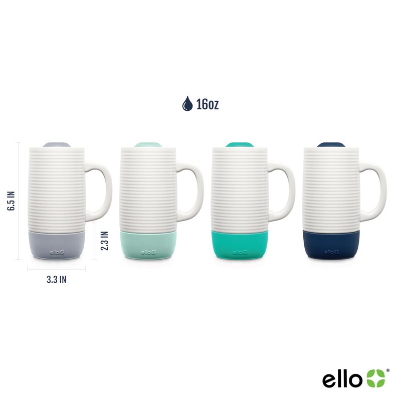 Ello Jane 18oz Ceramic Travel Mug with Handle  Splash-Resistant Slider Lid and Built-in Coaster  Perfect for Coffee and Tea  BPA Free  Dishwasher Safe  Holiday Gift Her Him  Midnight - Image 3