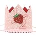 FUTNH Half Birthday Crown for Baby Girl Berry Sweet Pink Glistening Party Supplies 6 Months Strawberry Cake Smash Decor Strawberry Theme Photo Props - Image 3