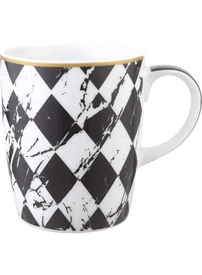 Enjoy your hot beverages with this 4-piece porcelain mug set, 300ml each, featuring an elegant and durable design. - Image 3