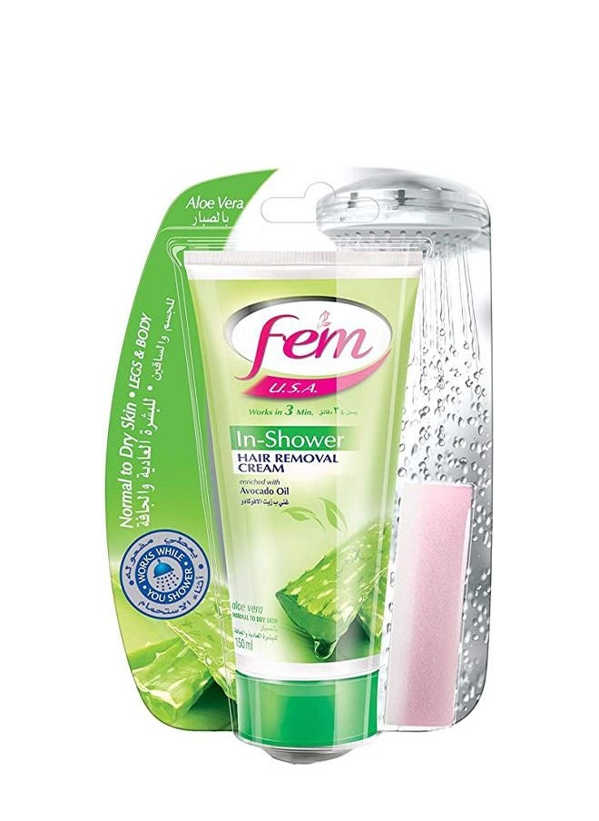 FEM USA In-shower Hair Removal Cream | Enriched with Shea Butter and Aloe Vera | Moisturizing & Nourishing Skin - 150ml - pzsku/Z93819E4C9D9DDE053F24Z/45/_/1679666623/6dc3ae73-dd6f-40e7-a9d5-7bdaff63d7c0