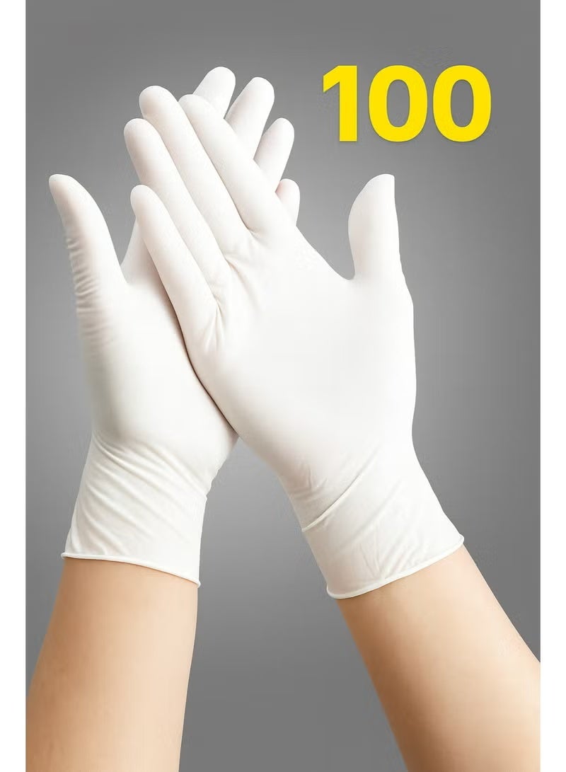 Latex Examination Gloves – Powder Free – Disposable – Size Large – 100 Pieces - Image 1