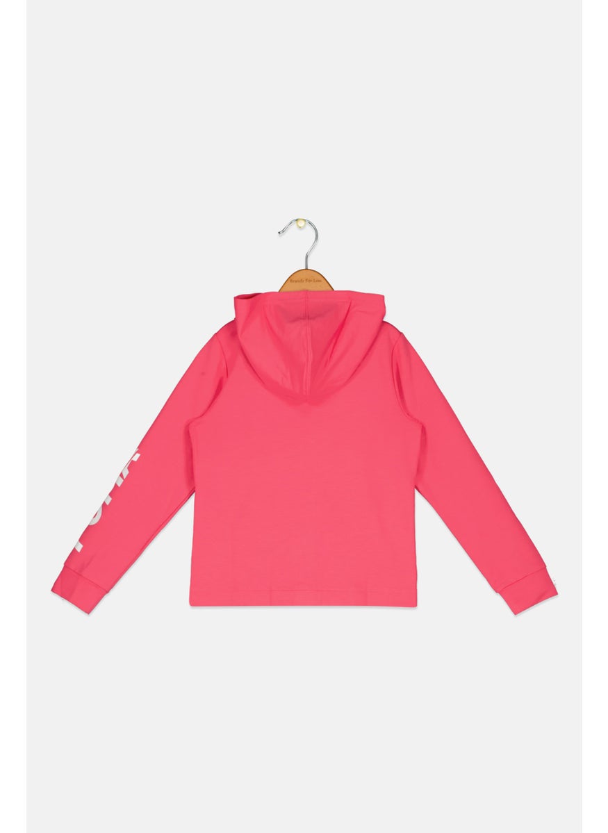 PUMA Kids Girl Sportswear Fit Brand Logo Hooded Sweatshirt, Pink  - Image 2