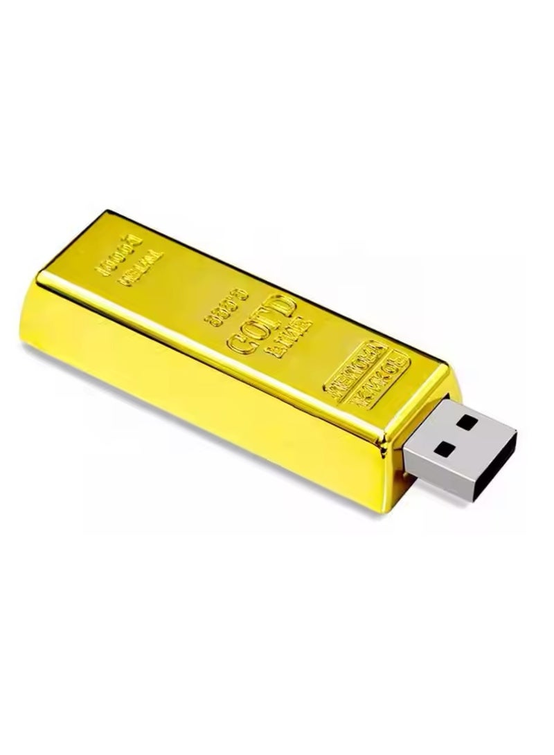High Memory Gold Bar USB Flash Drive External Data Storage - Image 1