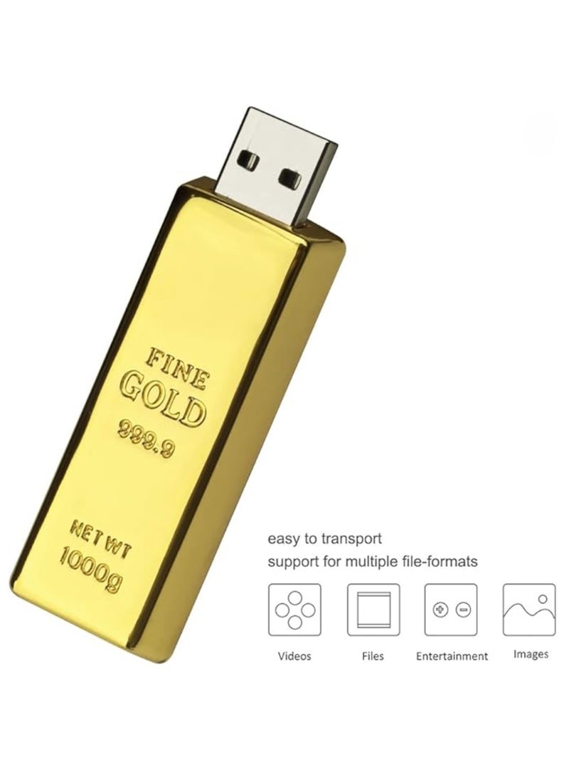 High Memory Gold Bar USB Flash Drive External Data Storage - Image 5