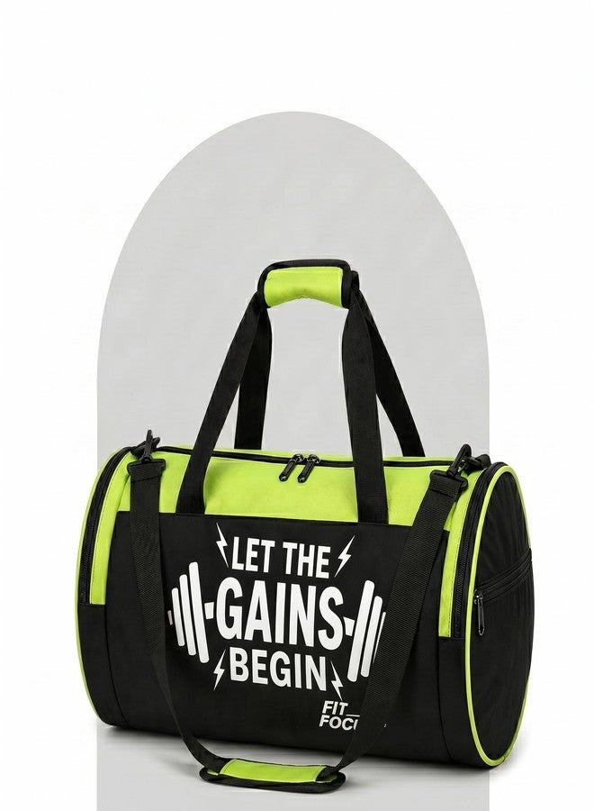 COOL INDIANS Gym Duffle Bag & 1L Water Bottle Set - Durable Sports Travel Bag with 1000ml BPA-Free Leakproof Sipper Bottle - Versatile Fitness Pack for Men & Women, Workout, Office & Home (Black & Green) - Image 3