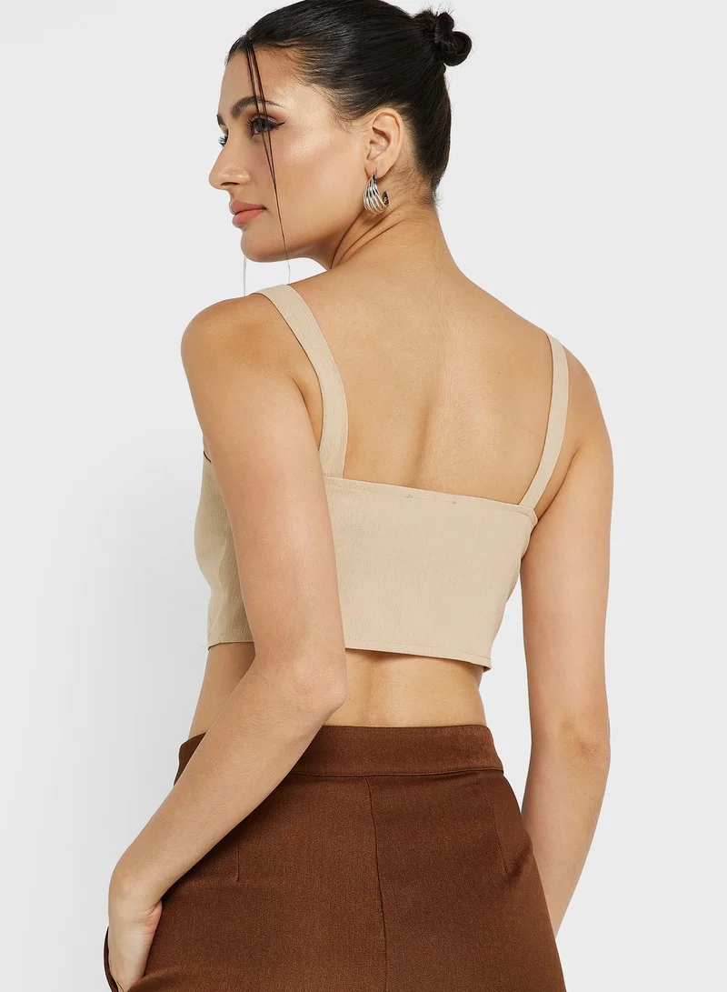 Ginger Cropped Strappy Corset Top