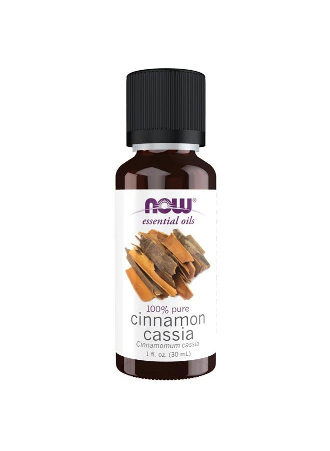 now NOW Essential Oils, Cinnamon Cassia Oil, Warming Aromatherapy Scent, Steam Distilled, 100% Pure, Vegan, Child Resistant Cap, 1-Ounce  - Image 1
