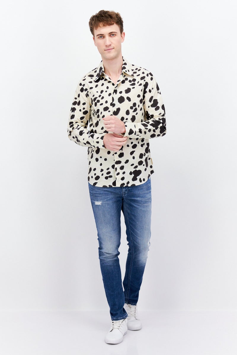 MARNI Men Regular Fit Allover Print Long Sleeve Casual Shirt, Off White - Image 4