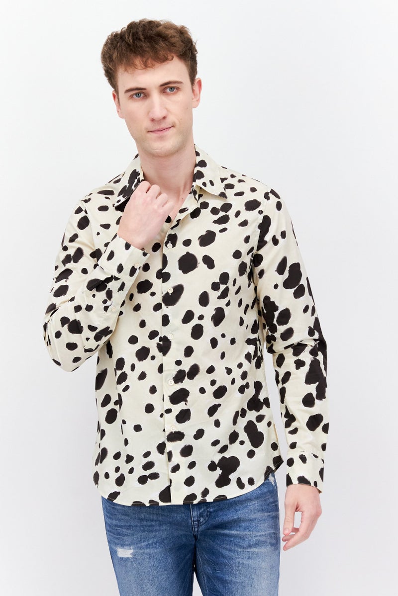 MARNI Men Regular Fit Allover Print Long Sleeve Casual Shirt, Off White - Image 1