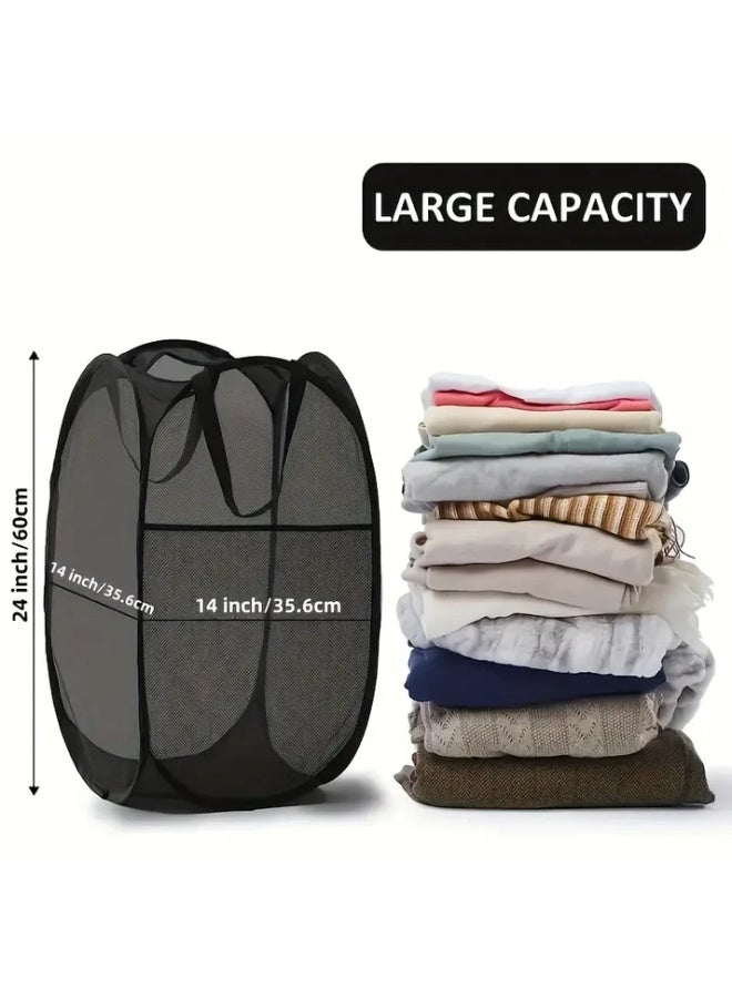 Pop-Up Mesh Laundry Storage Basket for Laundry - Image 3