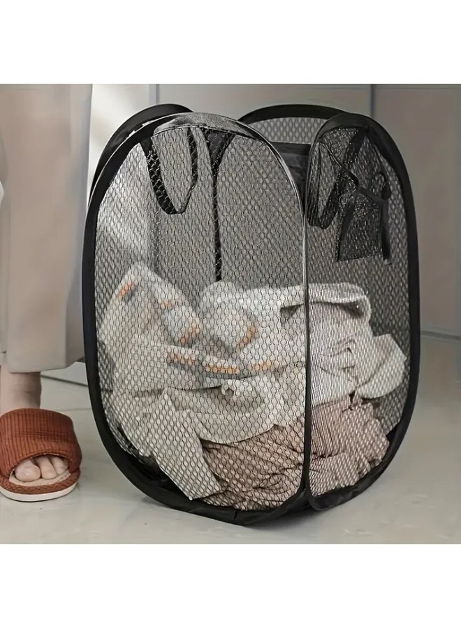 Pop-Up Mesh Laundry Storage Basket for Laundry - Image 1