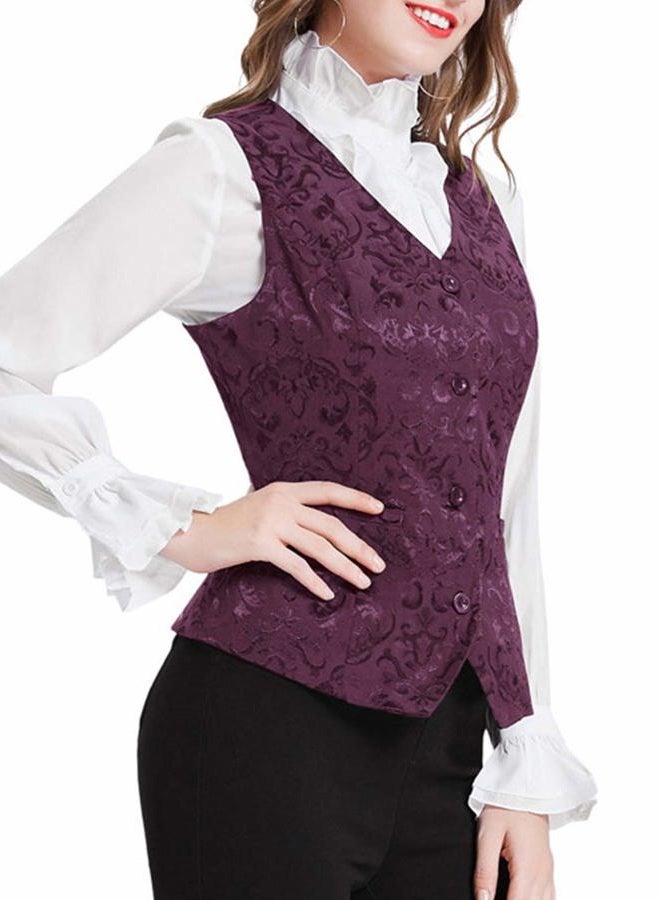 GRACE KARIN Women's V-Neck Sleeveless Slim Fit Jacket Casual Suit Vests(3XL, Purple) - Image 5