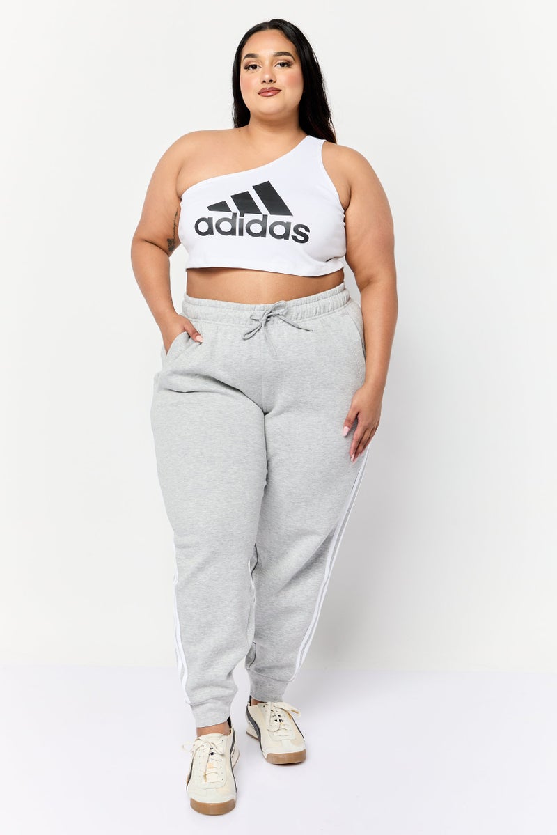 Adidas Women Plus Size Drawstring Outdoor Sweatpants, Grey - Image 4