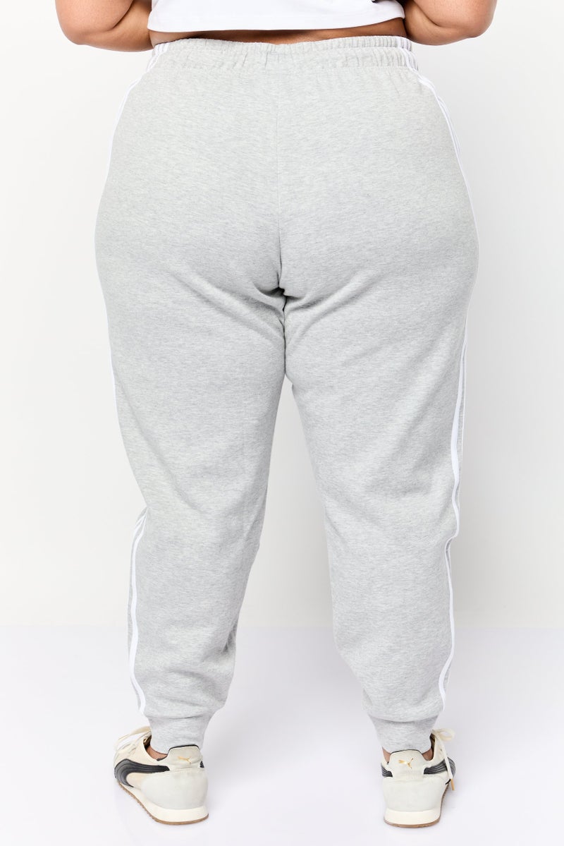 Adidas Women Plus Size Drawstring Outdoor Sweatpants, Grey - Image 3