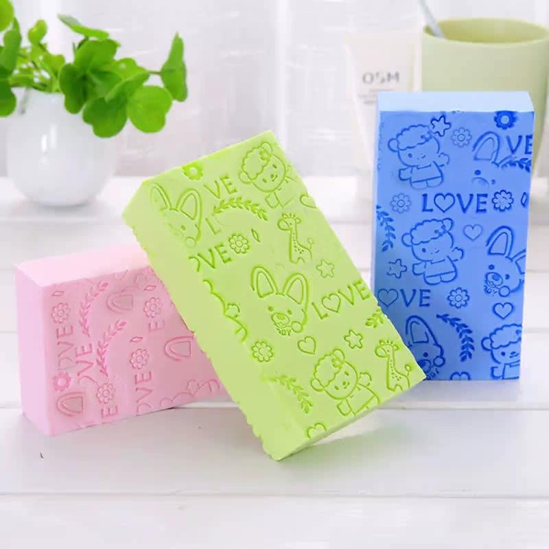 Rubbing sponge high-density printed children's non scrubbing bath towel, household shower scrubbing tool - Image 3