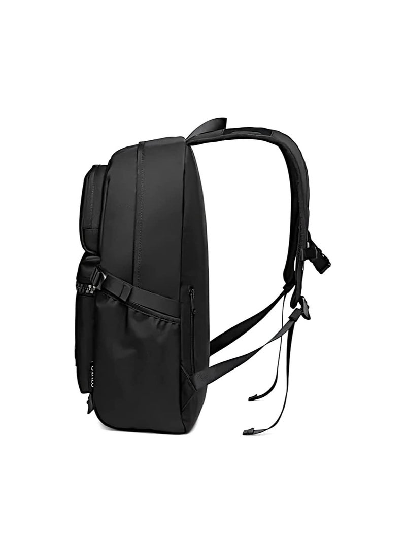 OZUKO Ozuko 9488 Waterproof Fabric Backpack With Water Cup And Umbrella Bag - Black  - Image 3