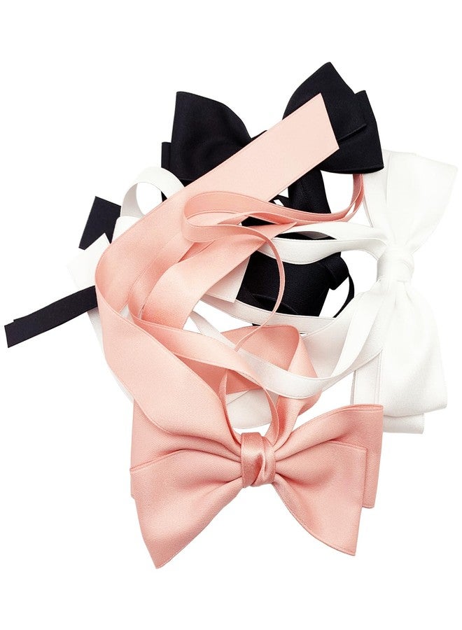 BETITETO Big Ribbon Hair Bows for Women, 3pcs Elegant Bow Alligator Hair Clips with Long Tail Hairgrip Barrettes Gift for Girls Teens - Image 5