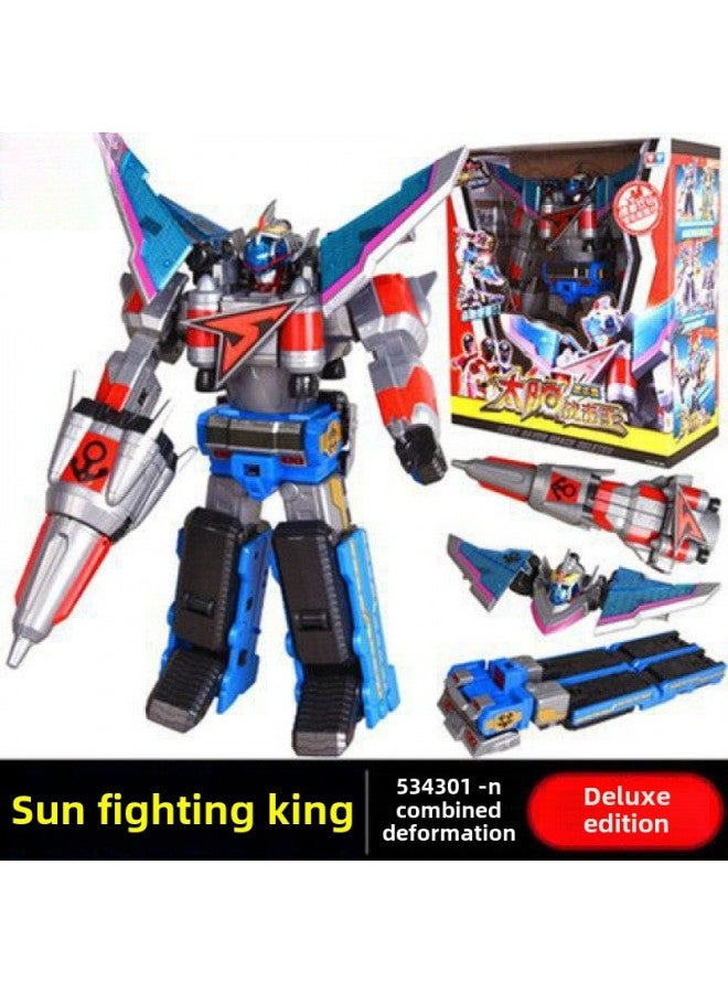 Boy Robot Toy Genuine Fit Deformed Giant God Mini Special Team King Kong Battle Strike Team-Color:Deluxe Edition Sun Battle King 301 - Image 1