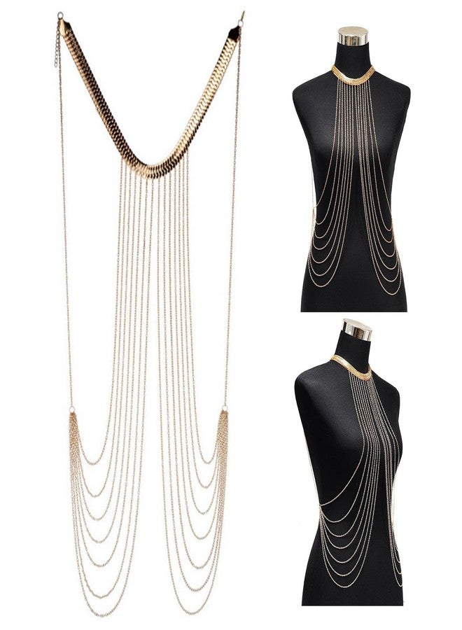 GAOSHA Fringed Chest Chain for Party Adult Women Shoulder Chain Necklace EyeCatching Body Chain Body Jewelry - Image 2