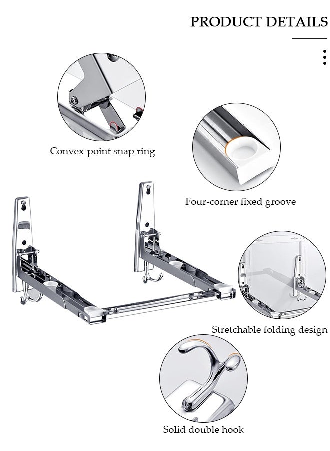 DUNISO Microwave Oven Wall Mount Bracket, Foldable Stretch Rack for Microwave Oven, Arm Adjustable,304 Stainless Steel Shelf Holder, Microwave Oven Wall Mount Stand Holder - Image 5