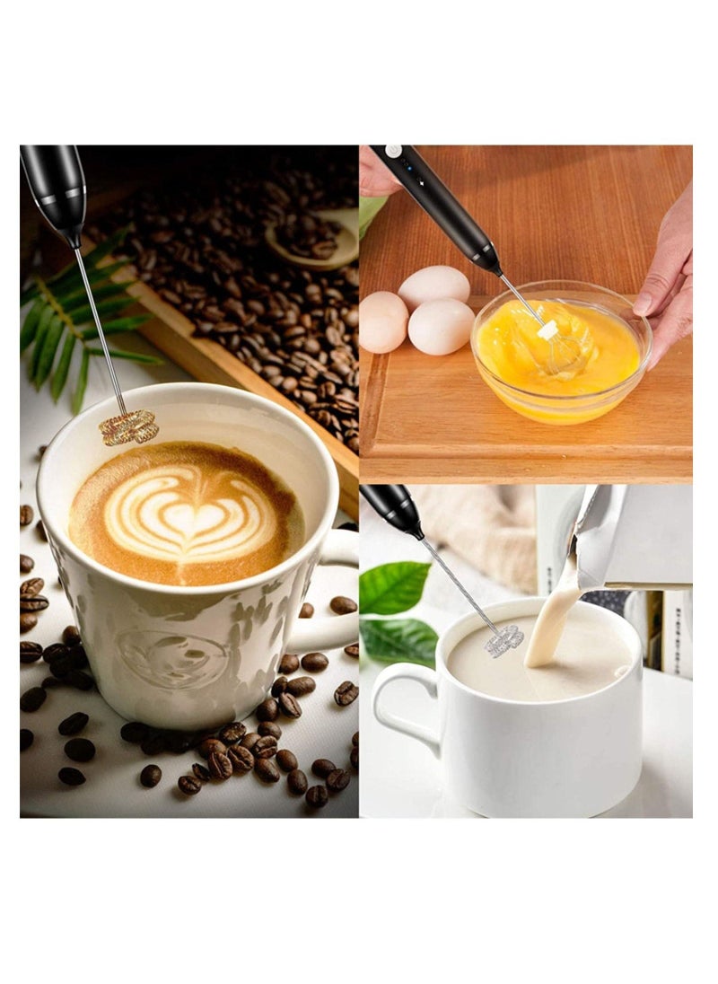 Handheld Milk Frother. 3 In 1; Electric Foam Maker, Egg Beater, Drink Mixer. USB Rechargeable, Mini Blender For Coffee Latte Cappuccino Hot Chocolate,  - Image 5