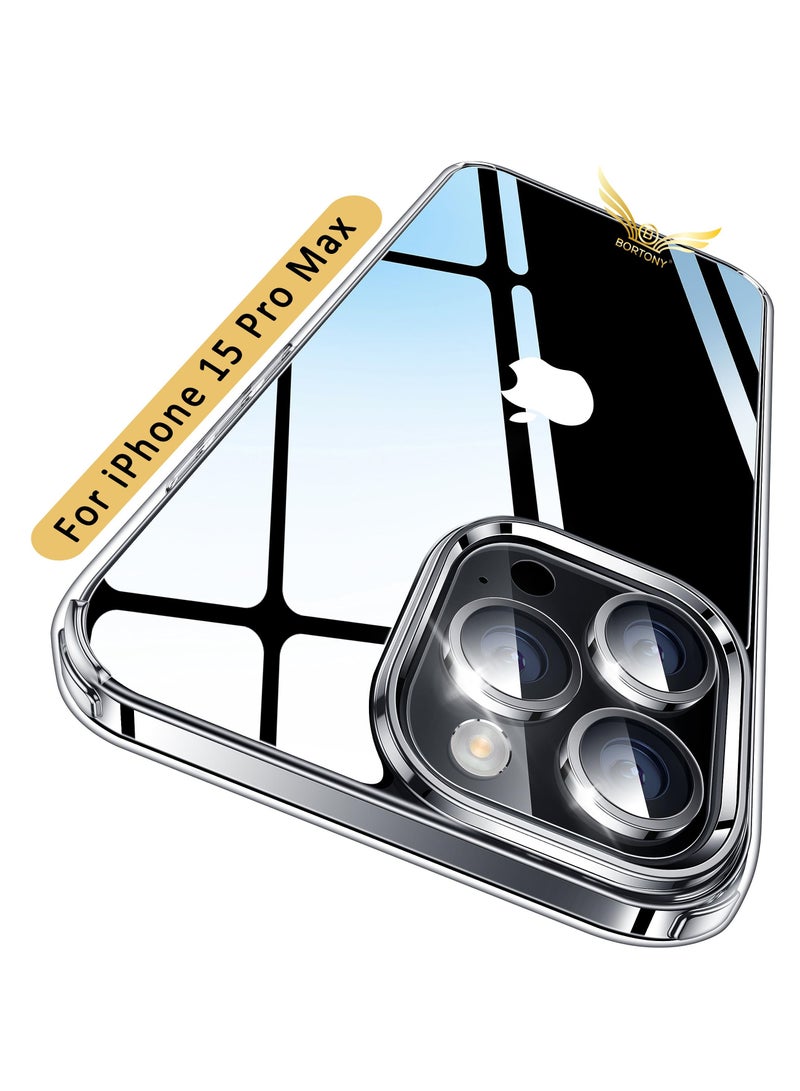 BORTONY iPhone 15 Pro Max Protective Case 6.7 Inch Yellow Resistant Transparent Cover Full Body Protection Shockproof Soft TPU Back Slim Thin Cover for iPhone 15 Pro Max - Image 1