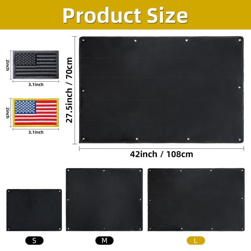 ZESION Black Tactical Patch Wall Board,Collapsible Tactical Patch Display, Hook and Loop Military Patches Holder (27.5"x42.5") - Image 2