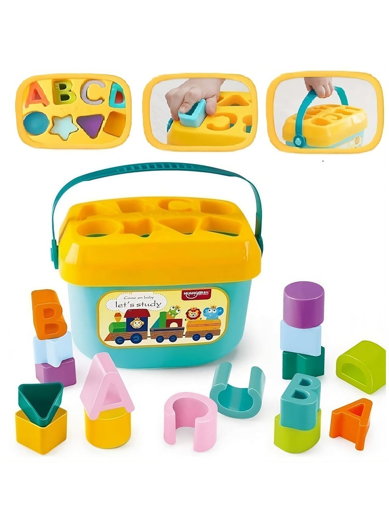 دوركو لعبة فرز الشكل - ABC وقطع الشكل ، ألعاب لبنات البناء التعليمية ، لعبة تعليمية تنموية للأطفال - Image 2