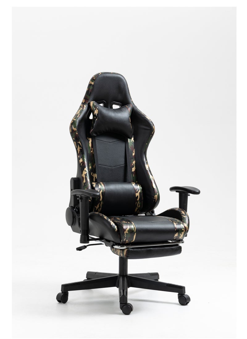 Gaming Chair PC Computer  for Game Office Students Ergonomic Recliner Lumbar Back Headrest Pillow Support Pain Relief Armchair with FootRest