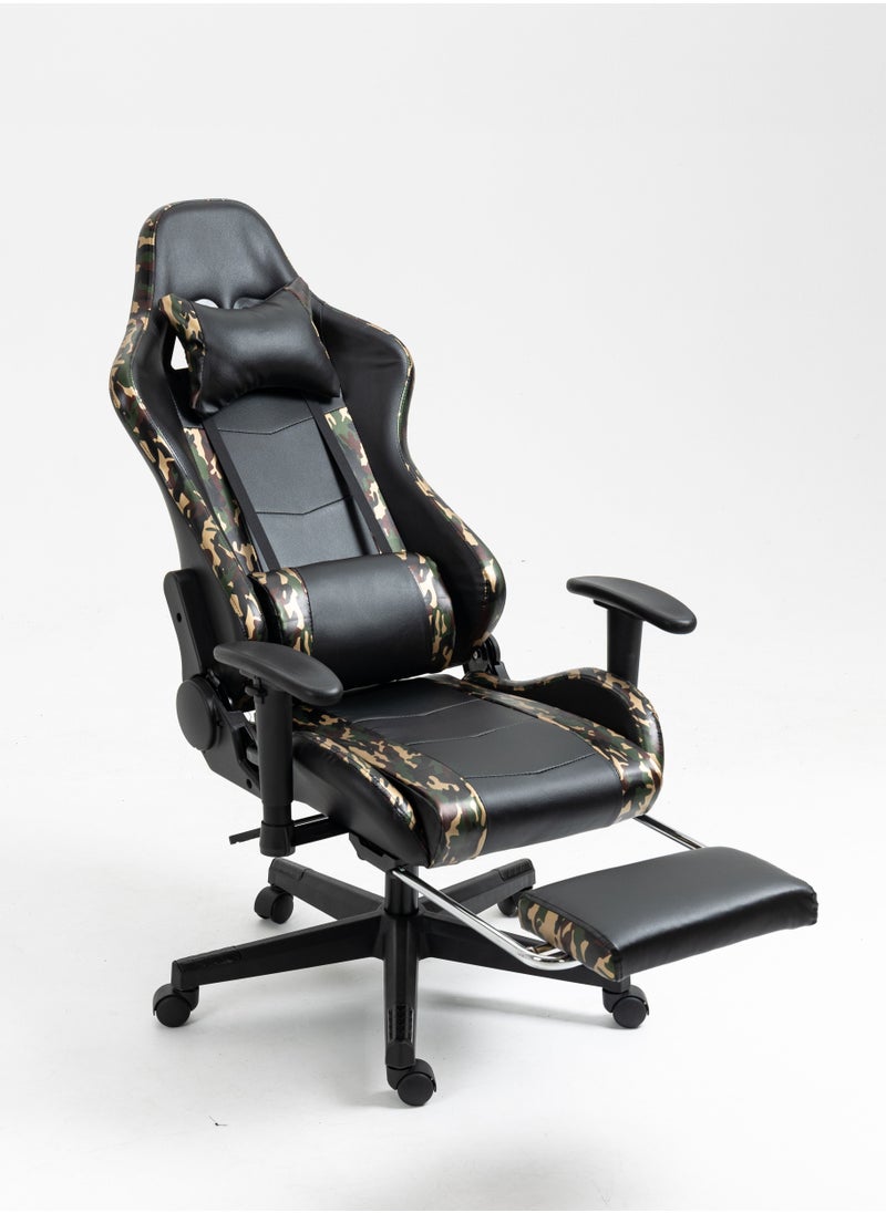 Gaming Chair PC Computer  for Game Office Students Ergonomic Recliner Lumbar Back Headrest Pillow Support Pain Relief Armchair with FootRest