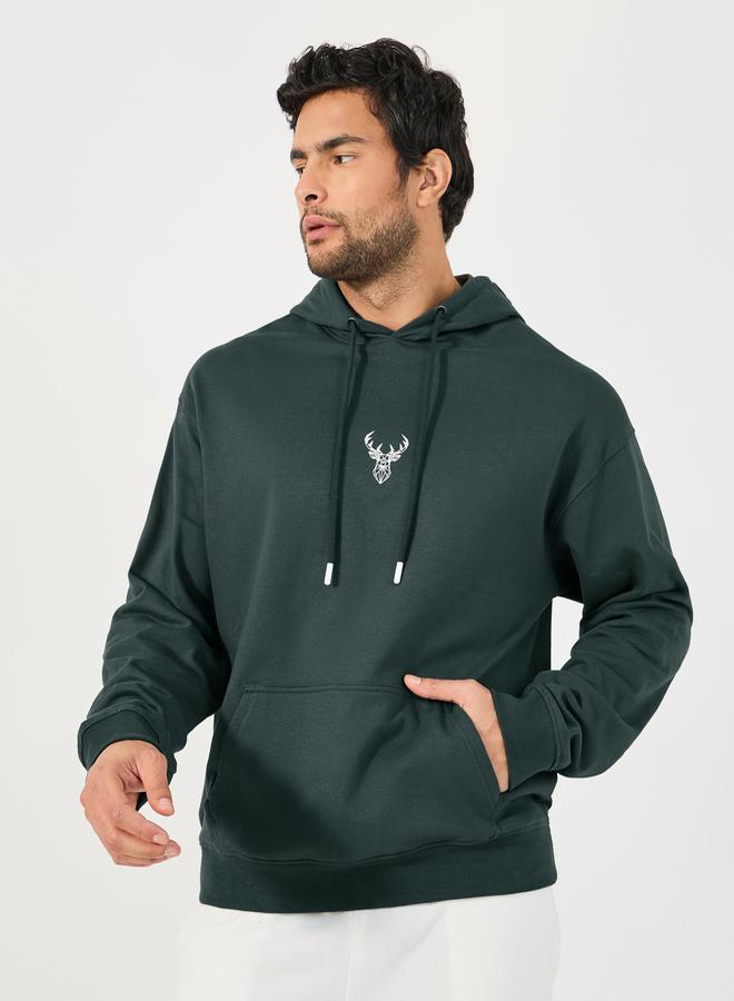 ستايلي هودي فليس بقصة مريحة وطبعة صغيرة - Image 1