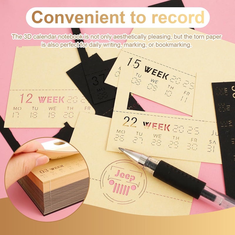 windforgecraft 3D Desk Calendar 3D Art Calendar Memo Pad Unique and Creative Paper Sculpture Weekly Calendar Creative 3D Paper Decorative Desk Calendar for Birthday Christmas Valentine's Day Wedding Gifts (Car Model) - Image 4