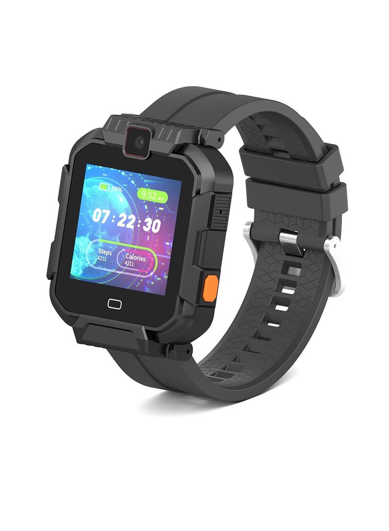سوار ساعة ذكية، ساعة معصم ذكية خفيفة الوزن ومريحة لكبار السن، بطارية طويلة الاستعداد مع شحن مغناطيسي وساعة مراقبة صحية متينة، (قطعة واحدة، أسود) - Image 1
