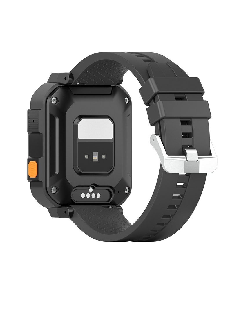 سوار ساعة ذكية، ساعة معصم ذكية خفيفة الوزن ومريحة لكبار السن، بطارية طويلة الاستعداد مع شحن مغناطيسي وساعة مراقبة صحية متينة، (قطعة واحدة، أسود) - Image 2