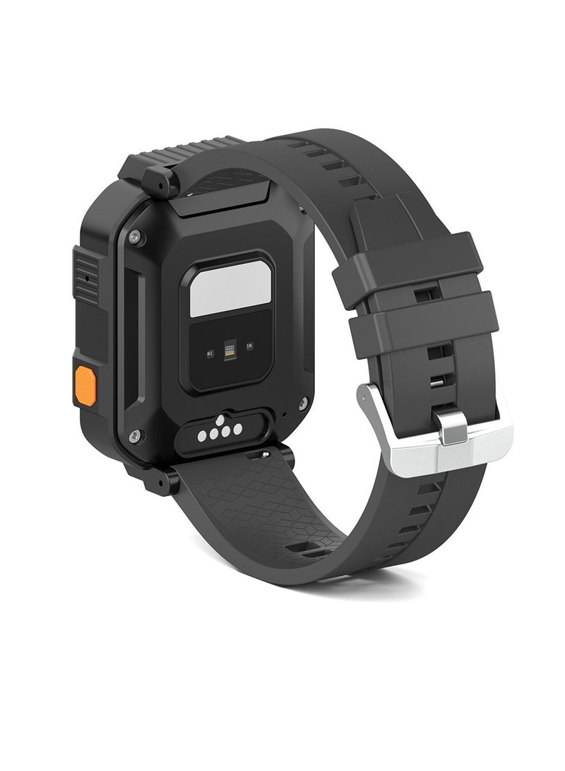 سوار ساعة ذكية، ساعة معصم ذكية خفيفة الوزن ومريحة لكبار السن، بطارية طويلة الاستعداد مع شحن مغناطيسي وساعة مراقبة صحية متينة، (قطعة واحدة، أسود) - Image 4