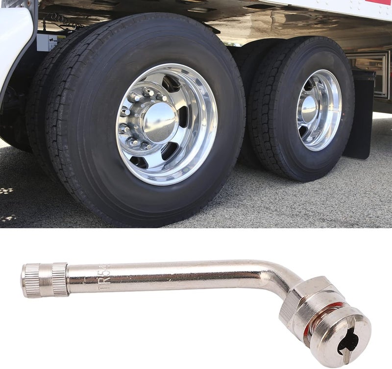 klarako TR545D Clamp in Brass Tire Valve Stem for Truck and Bus with 60° Bend 22.5 & 24.5 Alcoa Aluminum Wheels 9.7mm Rim Hole Viton O Ring10 Pcs Stems 60 Degree 22.5in 24.5in 10Pcs - Image 2