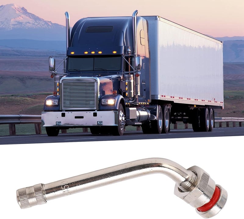 klarako TR545D Clamp in Brass Tire Valve Stem for Truck and Bus with 60° Bend 22.5 & 24.5 Alcoa Aluminum Wheels 9.7mm Rim Hole Viton O Ring10 Pcs Stems 60 Degree 22.5in 24.5in 10Pcs - Image 3