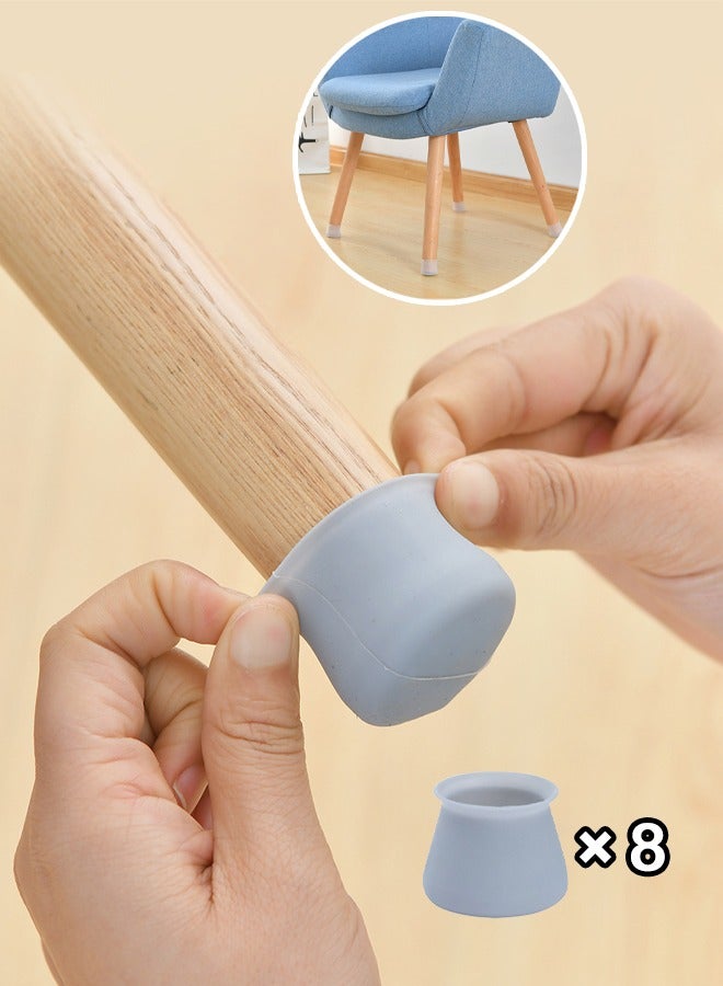 Generic 8Pcs Silicone Chair Leg Floor Protectors for Hardwood Floors Silicone Pads Covers to Protect Floors, Anti Slip Furniture Protection Cover Pads for Chair Table Legs, Silicon Socks Leg Protect - Image 1