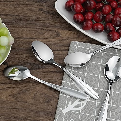 Eagrye Stainless Steel Flatware Dessert Spoons, Set of 12 - Image 3