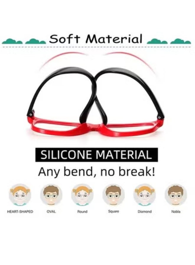 2PCS Blue Light Glasses for Kids Computer TV Phone Children Gaming Eyewear Silicone Flexible Eyeglasses for Boys Girls Age 2-8 Anti blue light and Headache - Image 5