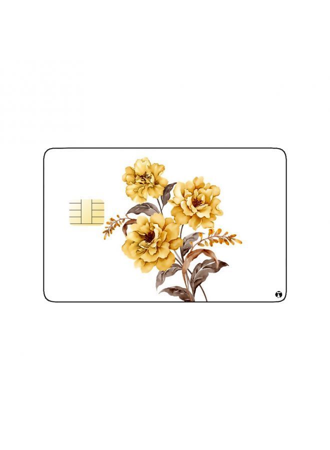 RKN PRINTED BANK CARD STICKER Beautiful Yellow Flowers Drawing - Image 2